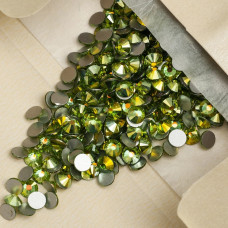2058 Стразы Peridot GOLD AB SS16, 100 штук